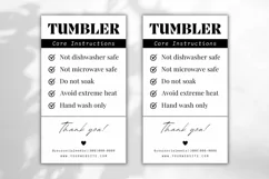 Editable Tumbler Care Card Canva Template - B&W 2 Product Image 3