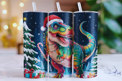 Merry Dinosaur Tumbler Wrap | Christmas Wrap Product Image 1