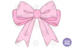Coquette Girly Pink Bow Gentle Cute Baby Kid Clipart PNG DTF Product Image 1