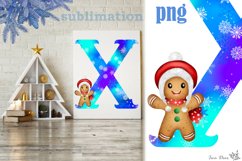 Christmas Letter X alphabet sublimation png Product Image 1