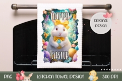 Happy Easter Towel, Colorful Easter Bunny Towel Template Product Image 1