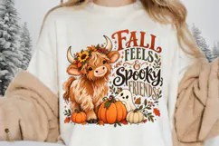 Cozy Fall Friends Highland Cow and Ghost Halloween Product Image 2