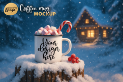 Christmas Mug Mockup Enamel Cup | Holiday Mockup PNG | JPG Product Image 1