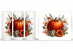 Fall Pumpkin Tumbler Sublimation. Fall Tumbler Design Product Image 2