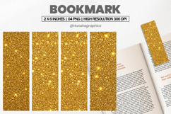 Golden Glitter Bookmark PNG, Bookmark Sublimation Product Image 1