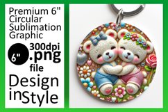 Lovely Circle Design Car Coaster PNG , Sweet Animals Product Image 1