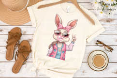 Cute Easter Bunny Clipart, Happy Easter Sublimation PNG Product Image 6