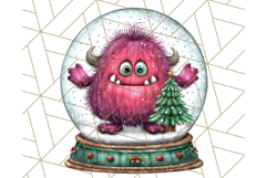 Christmas Monster Clipart, Funny Holiday Creature PNG Art Product Image 3