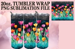 Shiny Floral Leopard Tumbler Design: Sublimation - 20oz Product Image 1