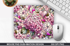 Flower Mouse Pad Sublimation, Spring Flower Mouse Pad PNG Product Image 1
