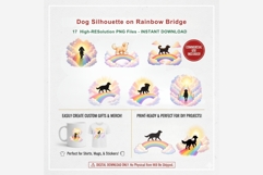 Dog Silhouette Rainbow Bridge Clipart PNG | Pet Memorial Product Image 6
