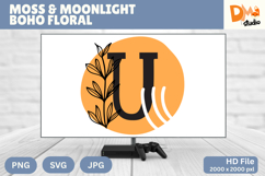 Moss &amp; Moonlight Boho Floral Monogram Product Image 1