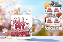 Joyful 15oz Mug Wrap Png Template , Valentines Product Image 1