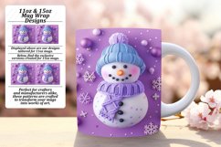 3D Snowman Mug Wrap Sublimation Winter Fun PNG Product Image 1