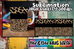 Floral Glitter: Leopard &amp; Flower Mug Sublimation Product Image 1