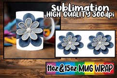 Floral 3D Vision Mug Wrap - 11oz/15oz Sublimation Product Image 1