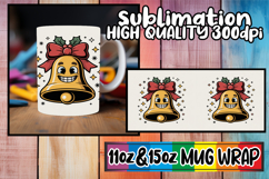 Blissful mornings 11oz 15oz sublimation wrap, Cute Christmas Product Image 1