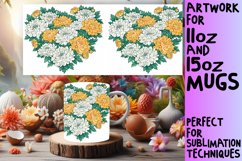 Floral Heart Mug Wrap for Sublimation 11oz 15oz Product Image 1