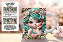 Elegant 15oz Mug Wrap Png Template , 3D Cupid Product Image 1
