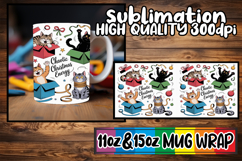 Blissful days 11oz 15oz mug wrap, Funny Cat Product Image 1