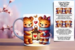 GLAMOROUS 15oz Mug Wrap PNG Design , Valentine Bear Product Image 1