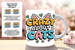 Stylish 11oz Mug Wrap Png Template , Cat Quote Product Image 1