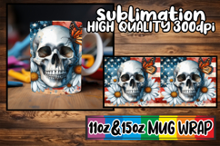 Refreshing moments sublimation mug wrap, Skull USA Product Image 1