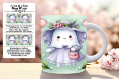 Dynamic 11oz Mug Wrap Png Template , Cute Ghost Product Image 1