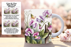 Happy 15oz Mug Wrap Png Template , Flowers Product Image 1