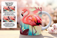 Dreamy 15oz Mug Wrap Png Design , Flamingo Product Image 1