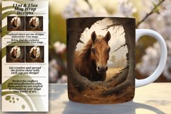 Horse Peek Watercolor Mug Wrap Whimsical Design Product Image 1