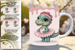 Fun 15oz Mug Wrap Png Artwork , Cute Dino Product Image 1