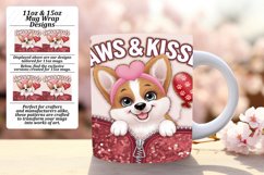 Fashionable 11oz Mug Wrap Png Template , Valentines Product Image 1