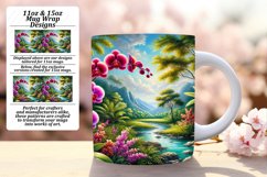 Sleek 11oz Mug Wrap Png Artwork , Flower Product Image 1