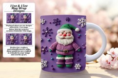 3D Santa Claus Sublimation Wrap for 11oz 15oz Christmas Product Image 1