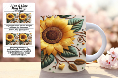 Dynamic 11oz Mug Wrap Png Template , 3D Flower Product Image 1