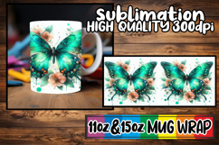 Everyday joy sublimation 11oz 15oz mug wrap, Butterfly Product Image 1
