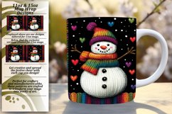 Dazzling 15oz Mug Wrap Png Template , Snowman Product Image 1