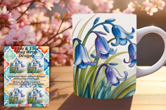 Cute 15oz Mug Wrap Png Artwork , Flowers Product Image 1