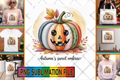 Joyful PNG TSHIRT Art Ideas, Pumpkin Watercolor Product Image 1