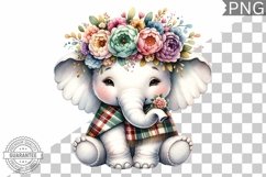 Floral Crown Elephant Sublimation - Clipart Bundle Product Image 7