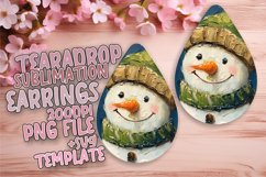 Elegant Teardrop Earrings Design Art , Snowman Product Image 1