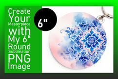 Whimsical Round Design Car Coaster Template , Watercolor Pat Product Image 1