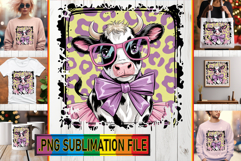 Elegant TSHIRT Designs PNG, Cute Cow Product Image 1