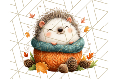 Cozy Autumn Animal Clipart, Fall Forest Critters PNG Product Image 3