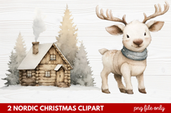 2 Nordic Christmas Clipart | Scandinavian Holiday PNG Product Image 1