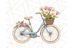 Bicycle with Flowers PNG, Pastel Spring Floral Bike Clipart Product Image 3