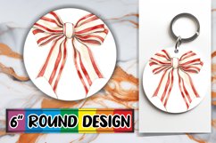 Watercolor Bow Sublimation PNG Round Design Product Image 1