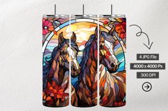 Mustangs Stained Glass Square Coaster - 4 Variation Product Image 1