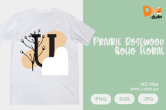 Prairie Rosewood Boho Floral Monogram Product Image 1